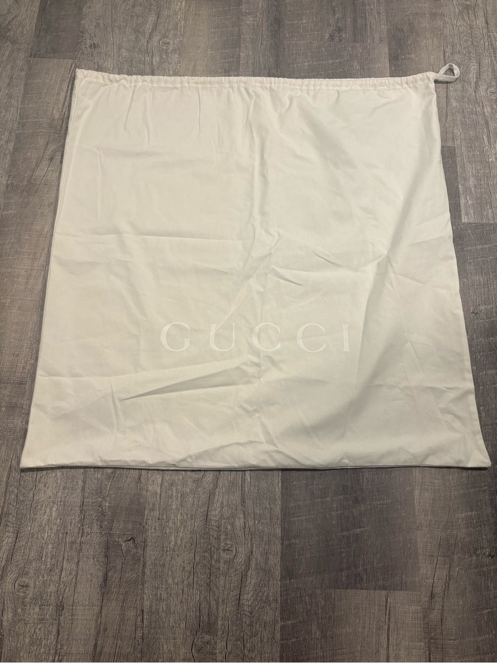 Authentic Gucci Extra Large White Cotton Logo Dust Bag Drawstring 34” x 35”